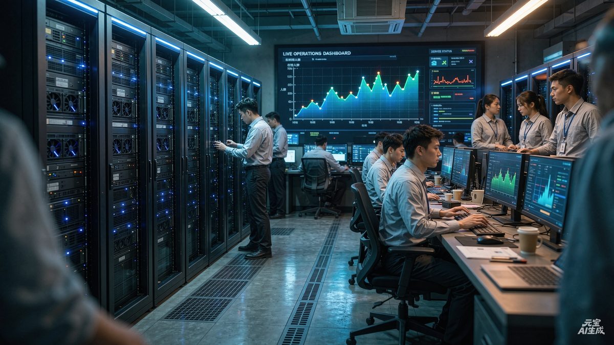 圣淘沙游戏技术中心服务器机房与监控大屏